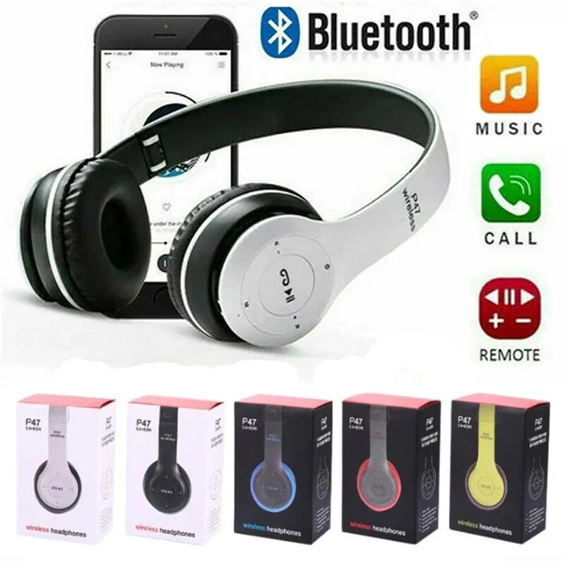 Wireless Bluetooth Headphones with Active Noise Cancellation, Over-Ear Stereo Headset for All Smartphones and Tablets