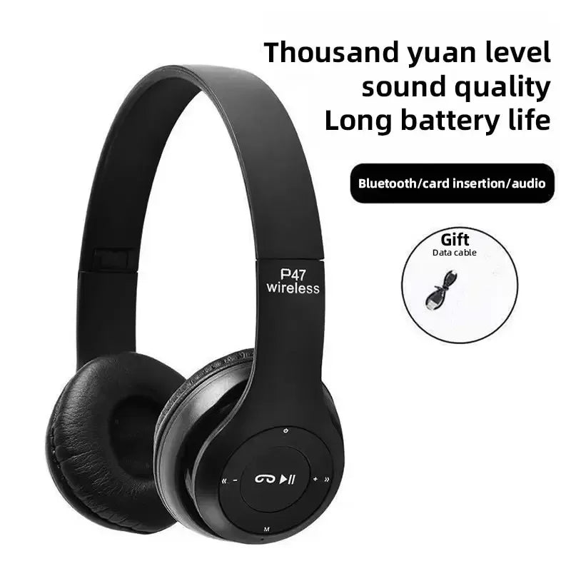 Wireless Bluetooth Headphones with Active Noise Cancellation, Over-Ear Stereo Headset for All Smartphones and Tablets