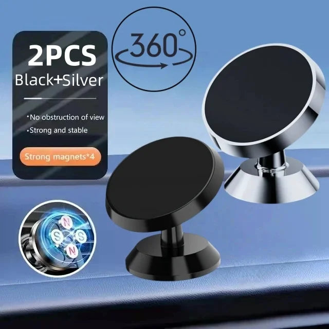 Universal Magnetic Phone Mount for Car and Home, Dashboard and Vent Clip with Adhesive Sticker for Versatile Use