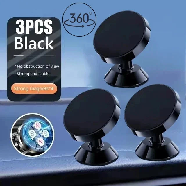 Universal Magnetic Phone Mount for Car and Home, Dashboard and Vent Clip with Adhesive Sticker for Versatile Use