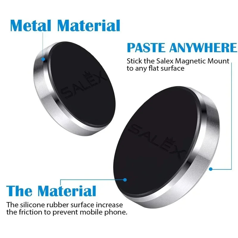 Universal Magnetic Phone Mount for Car and Home, Dashboard and Vent Clip with Adhesive Sticker for Versatile Use