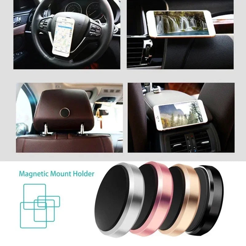 Universal Magnetic Phone Mount for Car and Home, Dashboard and Vent Clip with Adhesive Sticker for Versatile Use
