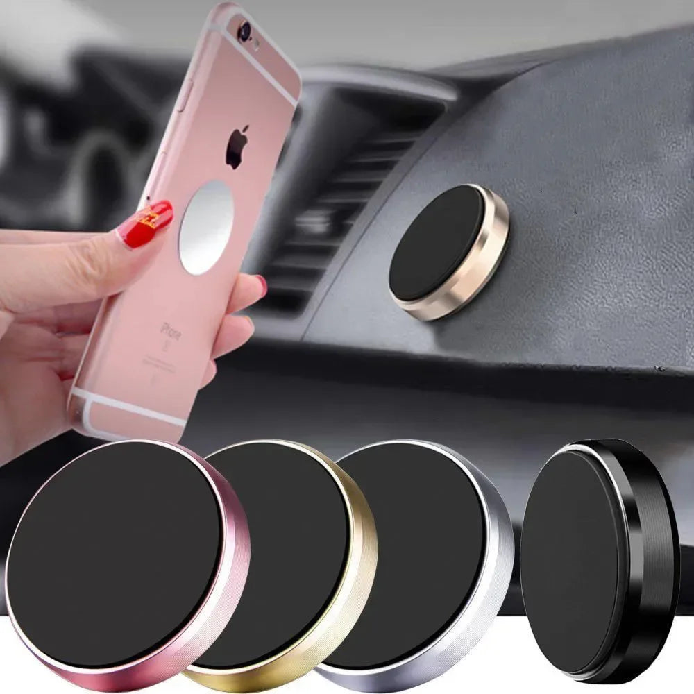 Universal Magnetic Phone Mount for Car and Home, Dashboard and Vent Clip with Adhesive Sticker for Versatile Use