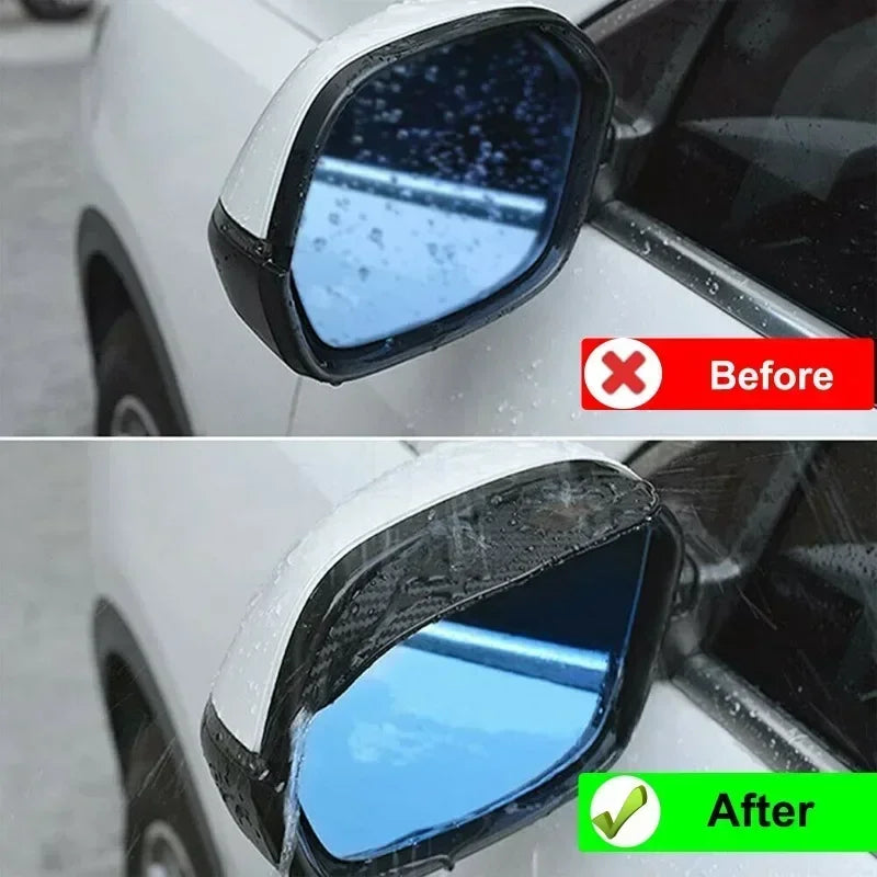 Self-Adhesive Mirror Eyebrow Trim, 2Pcs Carbon Fiber Look Visors for Stylish Car Upgrade