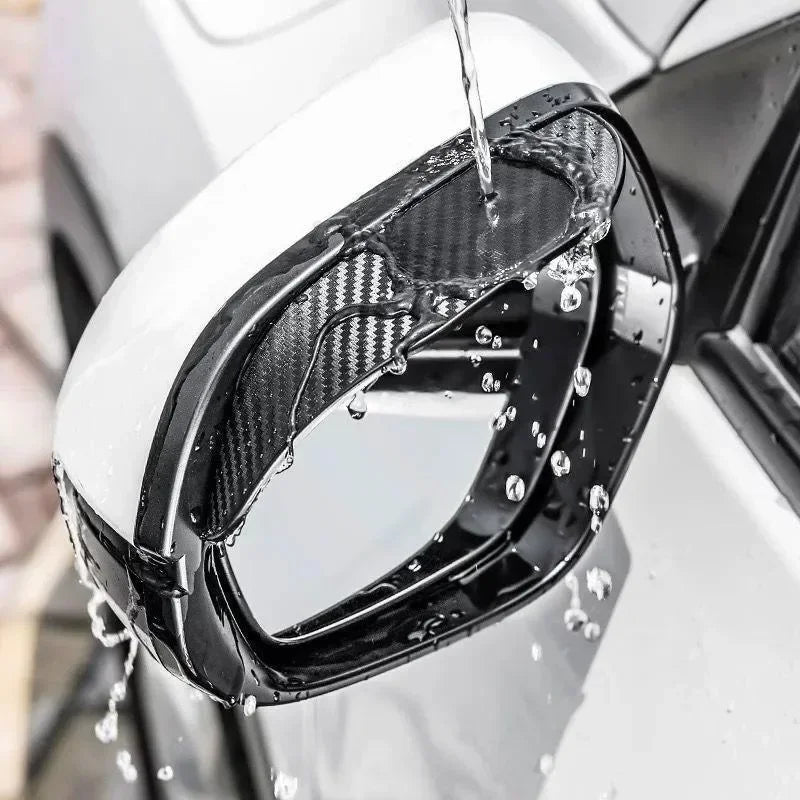 Self-Adhesive Mirror Eyebrow Trim, 2Pcs Carbon Fiber Look Visors for Stylish Car Upgrade