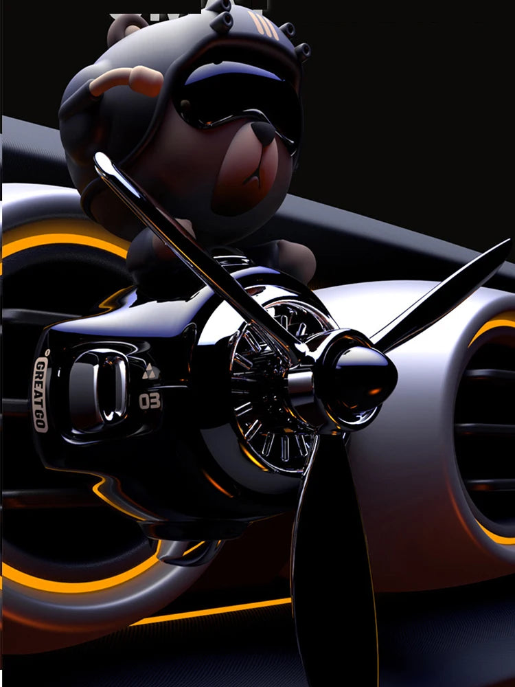 New Nodding BOBO Bear Airplane Car Vent Clip rotational diffusion Aroma Diffuser Creative car Fragrance Ornament Accessories