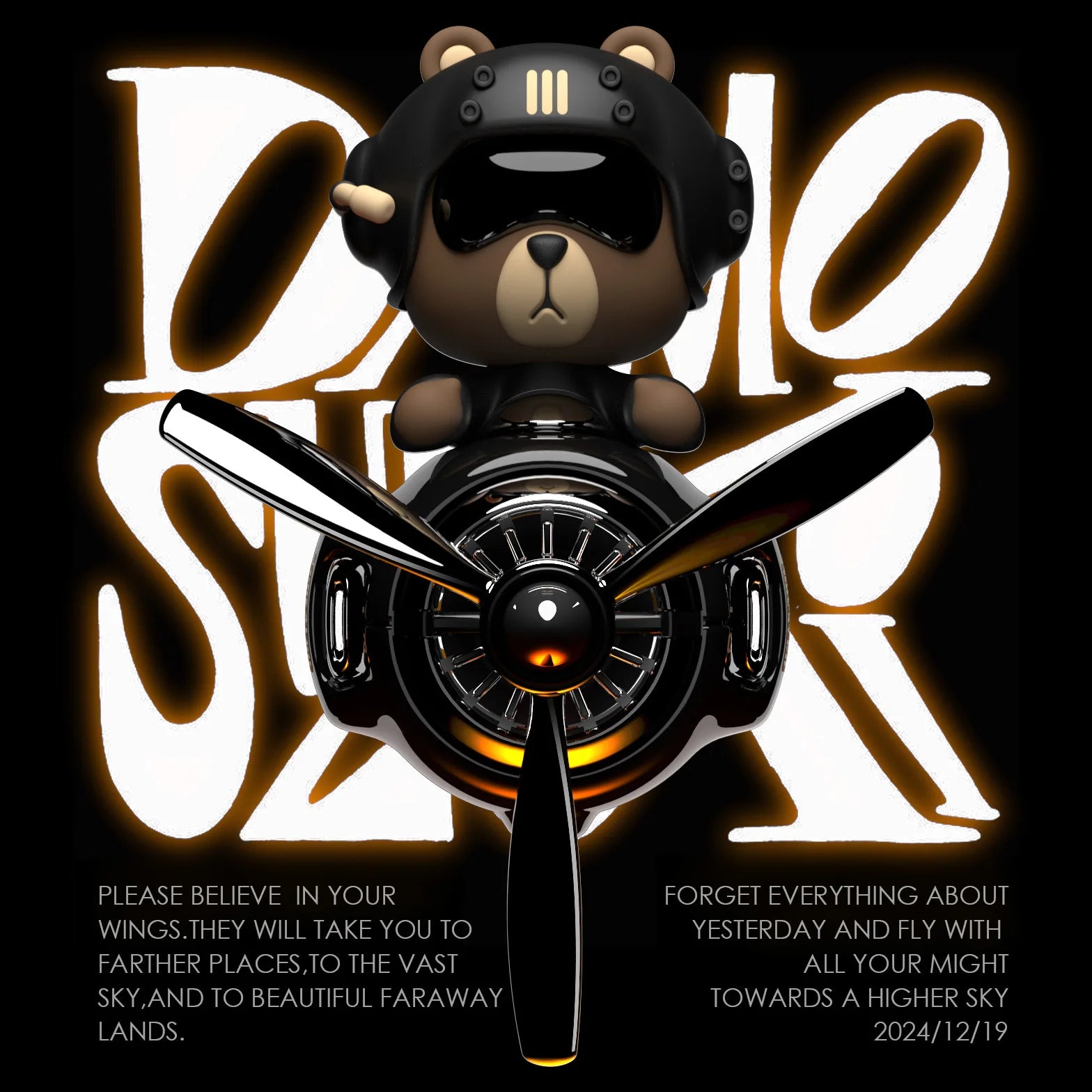 New Nodding BOBO Bear Airplane Car Vent Clip rotational diffusion Aroma Diffuser Creative car Fragrance Ornament Accessories