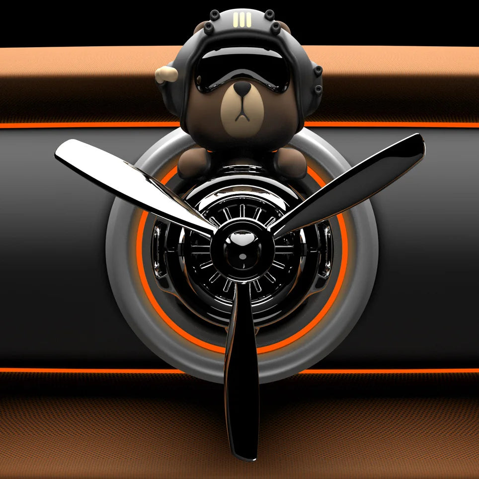 New Nodding BOBO Bear Airplane Car Vent Clip rotational diffusion Aroma Diffuser Creative car Fragrance Ornament Accessories