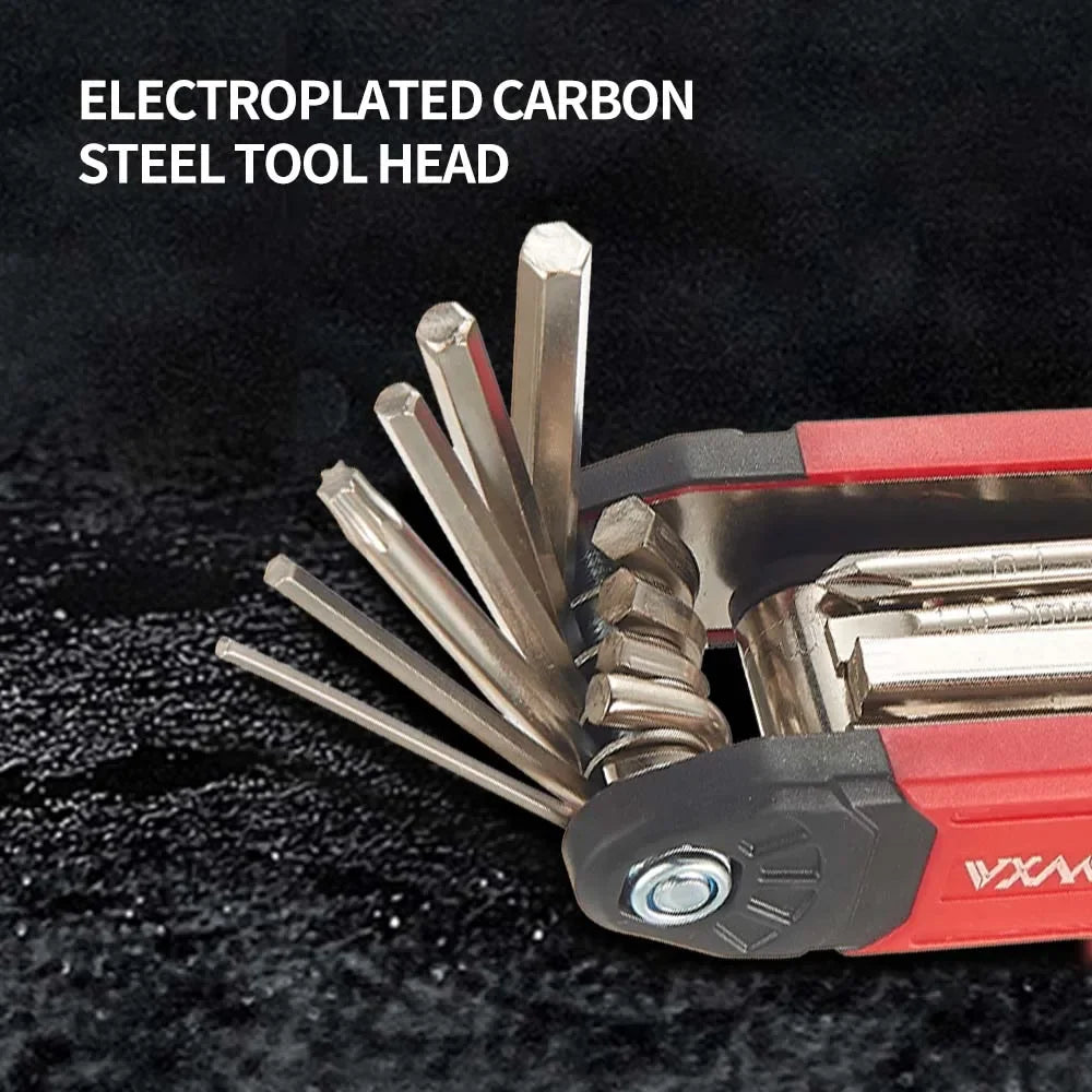 Compact Bike Multitool with Chain Tool, Portable 16-in-1 Repair Kit for On-the-Go Cycling and Emergency Fixes