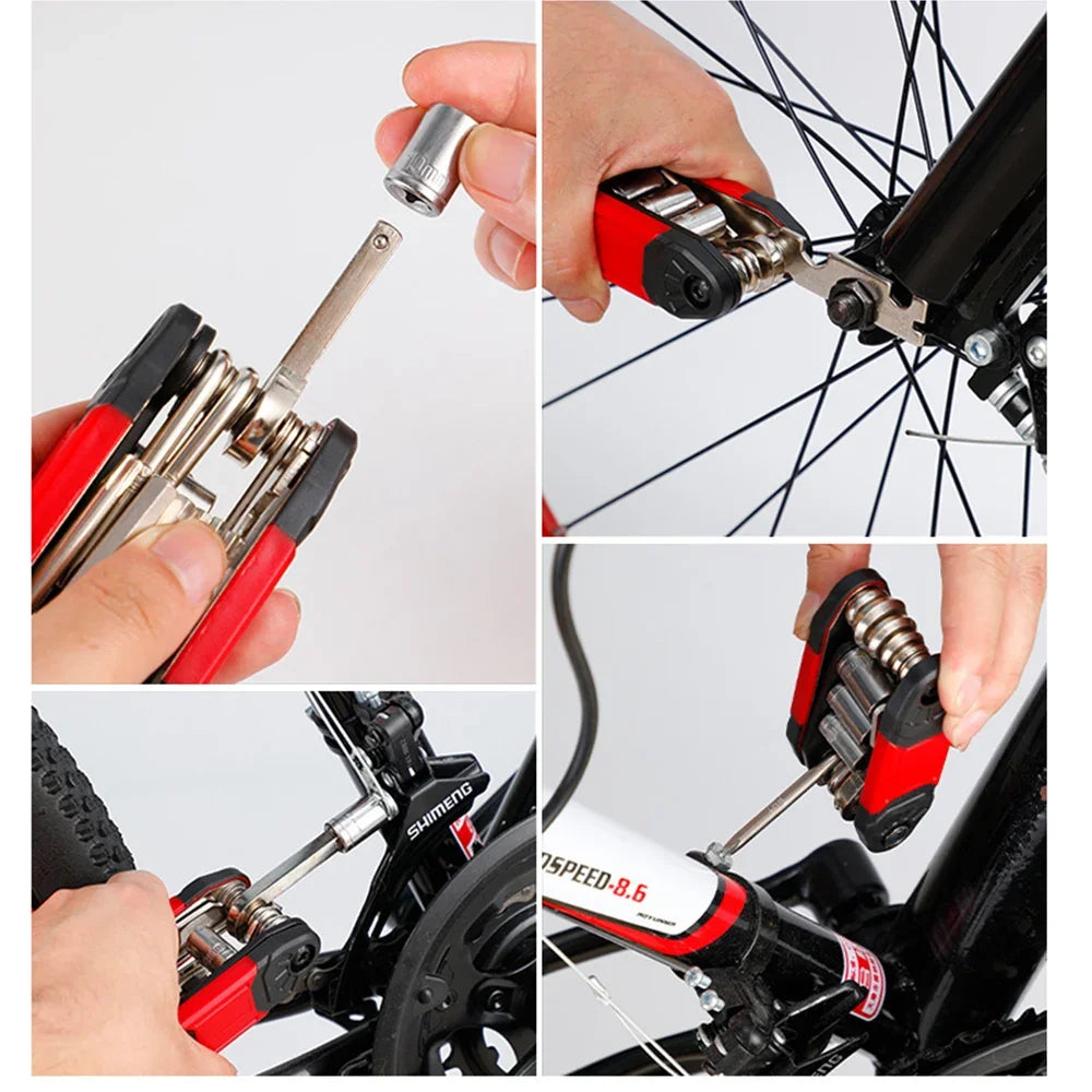 Compact Bike Multitool with Chain Tool, Portable 16-in-1 Repair Kit for On-the-Go Cycling and Emergency Fixes