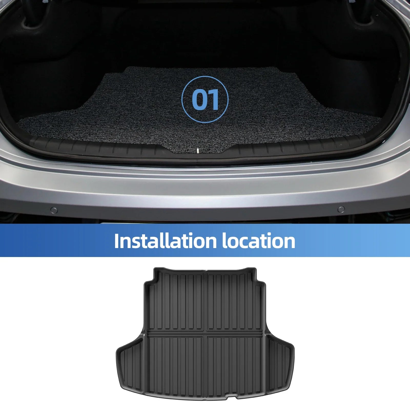 3D Trunk Mat for Hyundai Sonata N-Line 2024+, Custom-Fit TPE Cargo Liner for Full Protection