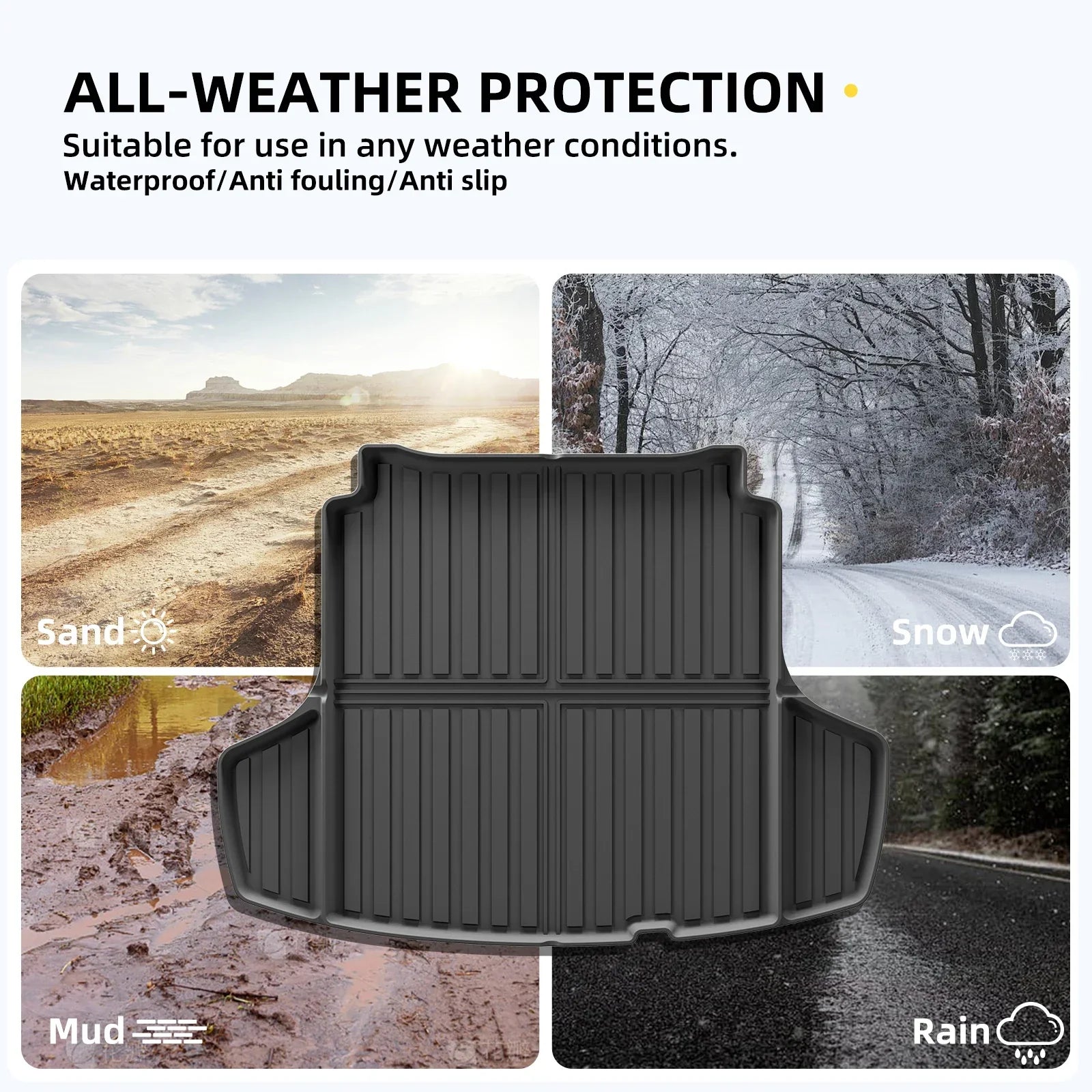 3D Trunk Mat for Hyundai Sonata N-Line 2024+, Custom-Fit TPE Cargo Liner for Full Protection