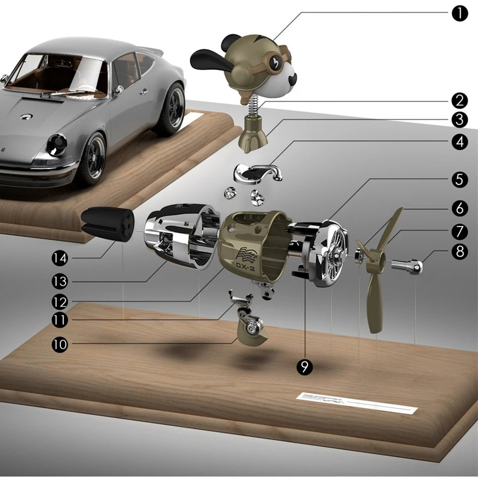 Shaking Head Air Freshener Helicopter Car Air Vent Fragrance Skull Doll Skeleton Car Diffuser Propeller Pilot Air Fresheners