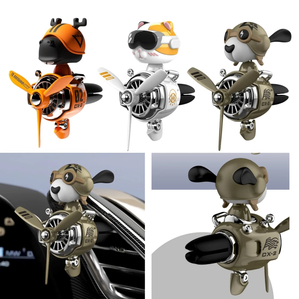 Shaking Head Air Freshener Helicopter Car Air Vent Fragrance Skull Doll Skeleton Car Diffuser Propeller Pilot Air Fresheners