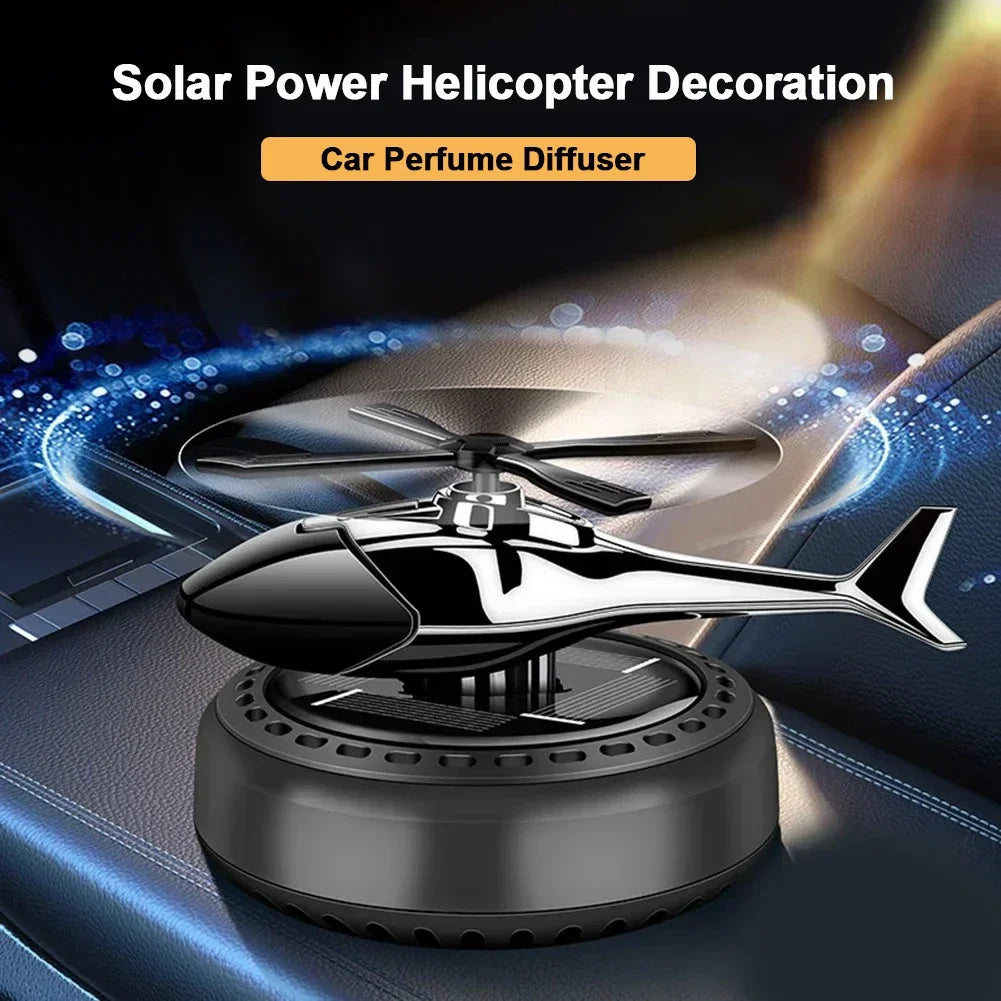 Solar Power Car air freshener Decorative Aromatherapy Propeller rotary perfume diffuser Car Auto Center Console accessories