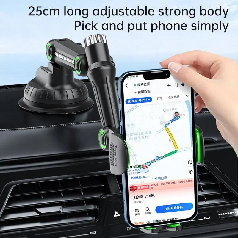 Dashboard and Windshield Phone Mount, Strong Suction Cup with Gel Pad for Stable Viewing
