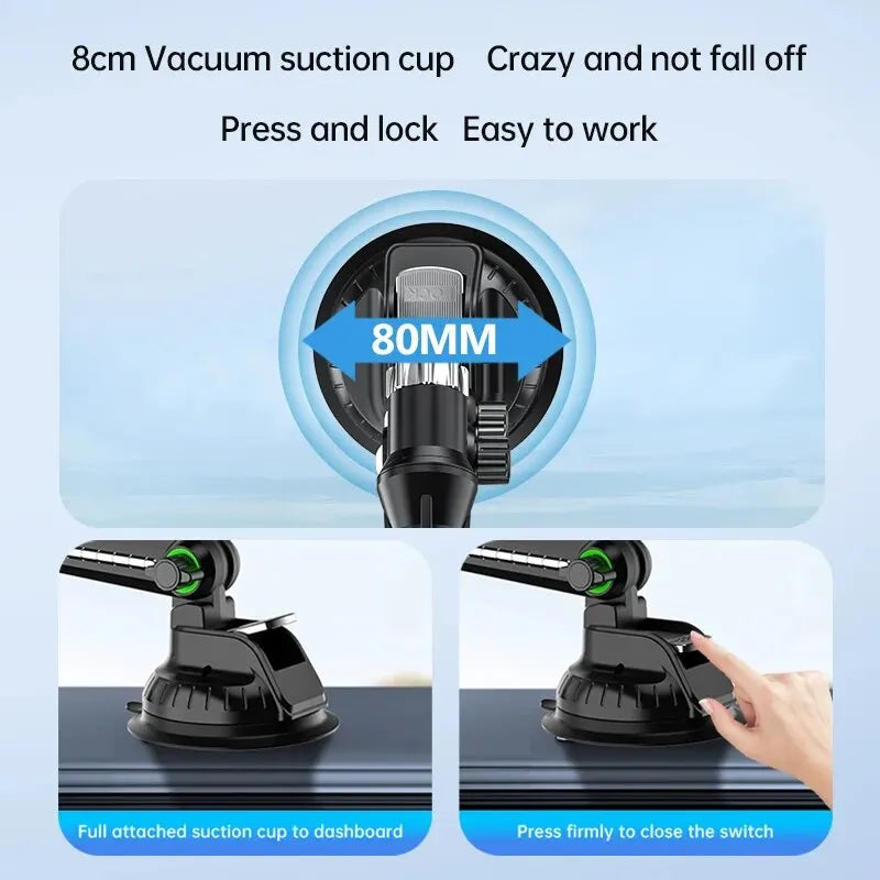 Dashboard and Windshield Phone Mount, Strong Suction Cup with Gel Pad for Stable Viewing