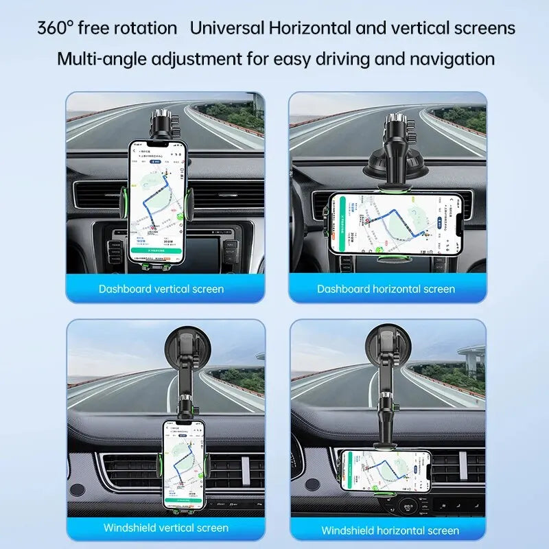 Dashboard and Windshield Phone Mount, Strong Suction Cup with Gel Pad for Stable Viewing